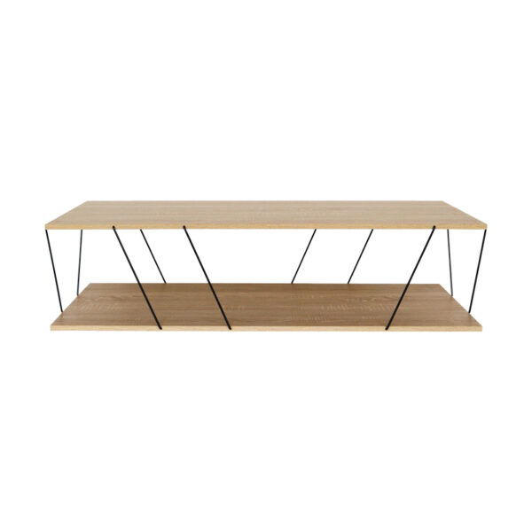Tραπέζι σαλονιού Tars pakoworld οακ-μαύρο 120x48x30εκ - Image 2