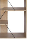 Βιβλιοθήκη Tars pakoworld οακ-μαύρο 84x25.5x154.5εκ - Image 3