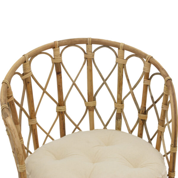 Πολυθρόνα Rostan Inart φυσικό rattan με μαξιλάρι 51x50x80εκ - Image 5