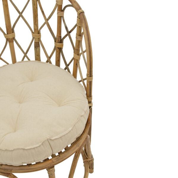 Πολυθρόνα Rostan Inart φυσικό rattan με μαξιλάρι 51x50x80εκ - Image 6