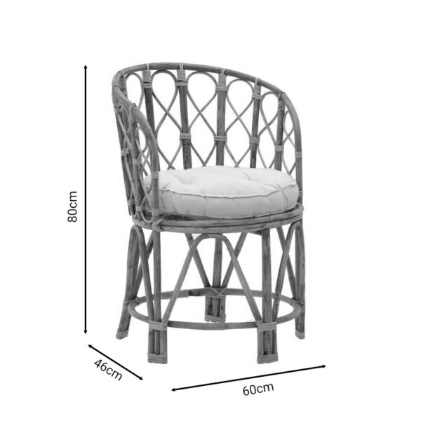 Πολυθρόνα Rostan Inart φυσικό rattan με μαξιλάρι 51x50x80εκ - Image 7