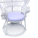Πολυθρόνα Dorothy Inart με λευκό μαξιλάρι-λευκό rattan 115x53x147εκ - Image 3