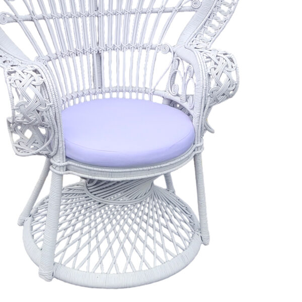 Πολυθρόνα Dorothy Inart με λευκό μαξιλάρι-λευκό rattan 115x53x147εκ - Image 3