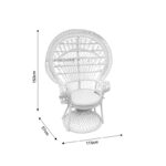 Πολυθρόνα Dorothy Inart με λευκό μαξιλάρι-λευκό rattan 115x53x147εκ - Image 4