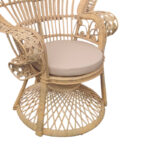 Πολυθρόνα Dorothy Inart με μπεζ μαξιλάρι-φυσικό rattan 115x53x147εκ - Image 3