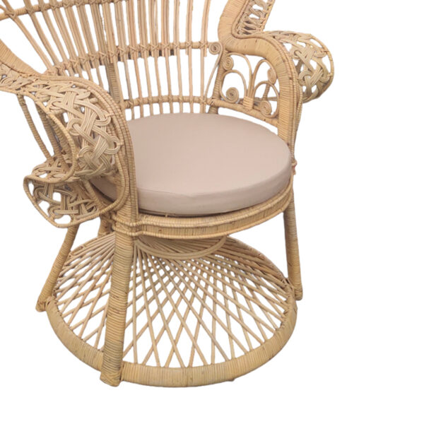 Πολυθρόνα Dorothy Inart με μπεζ μαξιλάρι-φυσικό rattan 115x53x147εκ - Image 3