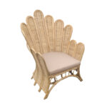 Πολυθρόνα Fragia Inart με μπεζ μαξιλάρι-φυσικό rattan 85x96x120εκ