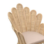 Πολυθρόνα Fragia Inart με μπεζ μαξιλάρι-φυσικό rattan 85x96x120εκ - Image 3