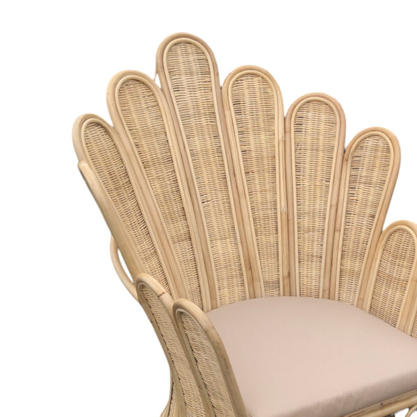 Πολυθρόνα Fragia Inart με μπεζ μαξιλάρι-φυσικό rattan 85x96x120εκ - Image 3