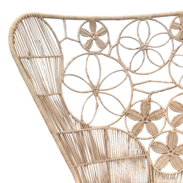 Πολυθρόνα Jake Inart με μπεζ μαξιλάρι-φυσικό rattan 110x86x145εκ - Image 2