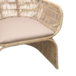 Πολυθρόνα Jake Inart με μπεζ μαξιλάρι-φυσικό rattan 110x86x145εκ - Image 3