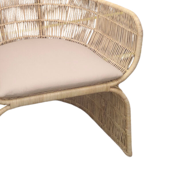 Πολυθρόνα Jake Inart με μπεζ μαξιλάρι-φυσικό rattan 110x86x145εκ - Image 3