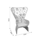 Πολυθρόνα Jake Inart με μπεζ μαξιλάρι-φυσικό rattan 110x86x145εκ - Image 4