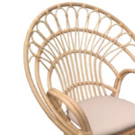 Πολυθρόνα Boloni Inart με μπεζ μαξιλάρι-φυσικό rattan 96x70x120εκ - Image 3