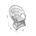 Πολυθρόνα Boloni Inart με μπεζ μαξιλάρι-φυσικό rattan 96x70x120εκ - Image 5