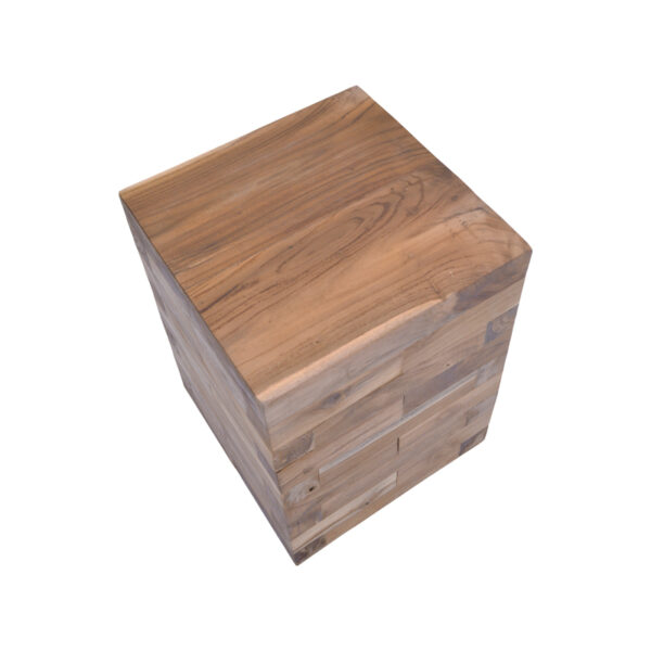 Βοηθητικό τραπέζι Werzy Inart φυσικό μασίφ ξύλο teak 35x35x49εκ - Image 3
