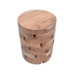Σκαμπό Shard Inart φυσικό μασίφ ξύλο teak Φ35x45εκ - Image 2