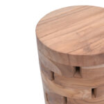 Σκαμπό Shard Inart φυσικό μασίφ ξύλο teak Φ35x45εκ - Image 3