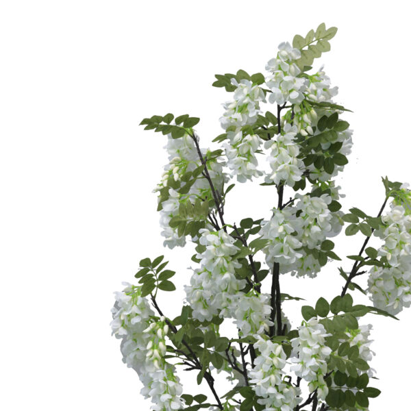 Διακοσμητικό φυτό Bean flowers σε γλάστρα Inart λευκό pp Υ125εκ - Image 2