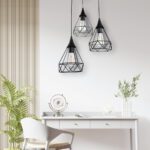 InLight Κρεμαστό φωτιστικό από μαύρο μέταλλο 3XE27 D: 30cm (4024-3-BL-ROSETTE) - Image 2