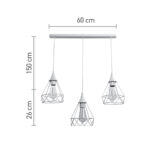 InLight Κρεμαστό φωτιστικό από λευκό μέταλλο 3XE27 D:60cm (4024-3-WH-RAIL) - Image 2