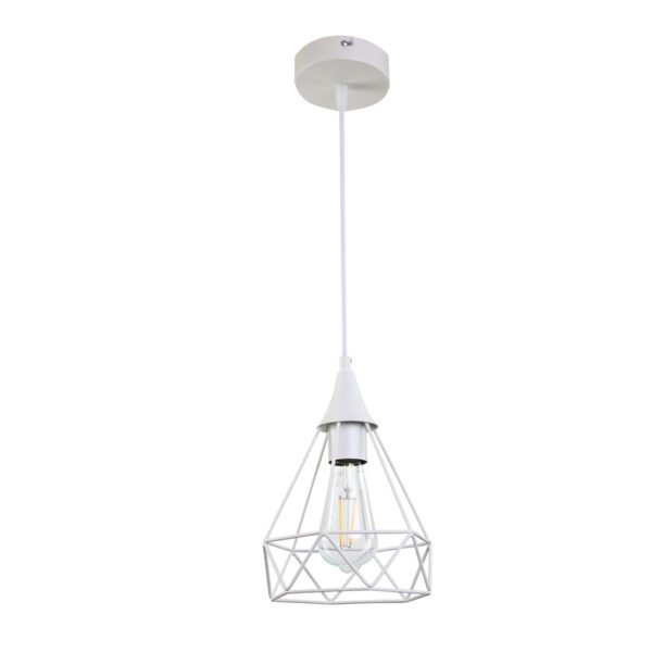 InLight Κρεμαστό φωτιστικό από λευκό μέταλλο 1XE27 D:16cm (4024-WH)