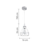 InLight Κρεμαστό φωτιστικό από λευκό μέταλλο 1XE27 D:16cm (4024-WH) - Image 2