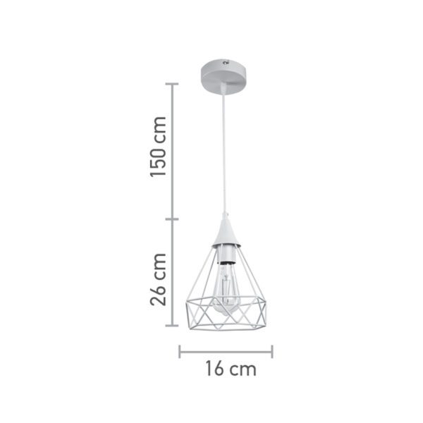 InLight Κρεμαστό φωτιστικό από λευκό μέταλλο 1XE27 D:16cm (4024-WH) - Image 2