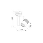 GREY LED TRACK LIGHT 15W 4000K 4WIRES 36° 1150LM 230V Ra80 - Image 2