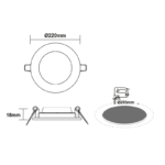 LED PANEL WHITE ROUND 22W 4000K 2350Lm  Φ220 230V AC Ra80 - Image 2