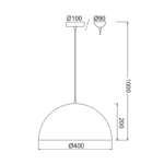 ΚΡΕΜΑΣΤΟ Φ/Σ 1XE27 ΜΕΤΑΛΛΙΚΟ ΚΡΕΜ Φ40cm MELINA - Image 2