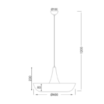 ΚΡΕΜΑΣΤΟ Φ/Σ 1ΧΕ27 ΜΕΤΑΛΛΙΚΟ ΛΕΥΚΟ Φ40ΧΗ120CM SOBRERO - Image 2