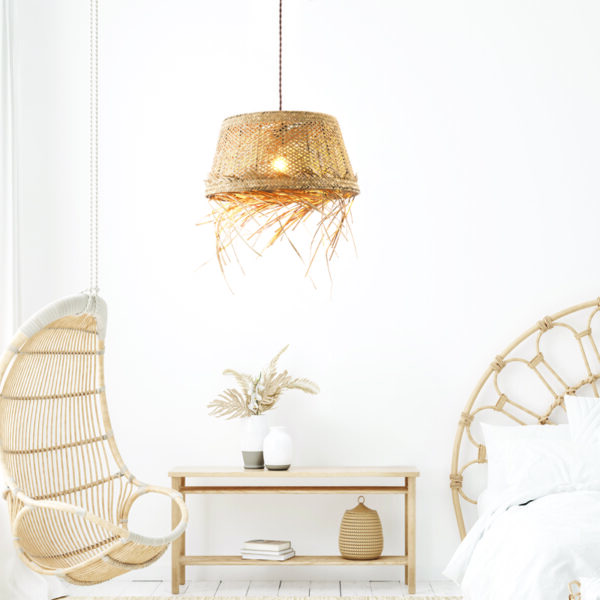 ^ΚΡΕΜΑΣΤΟ Φ/Σ 1xE27 ANDROS GRASS RATTAN Φ40Χ120CM - Image 2
