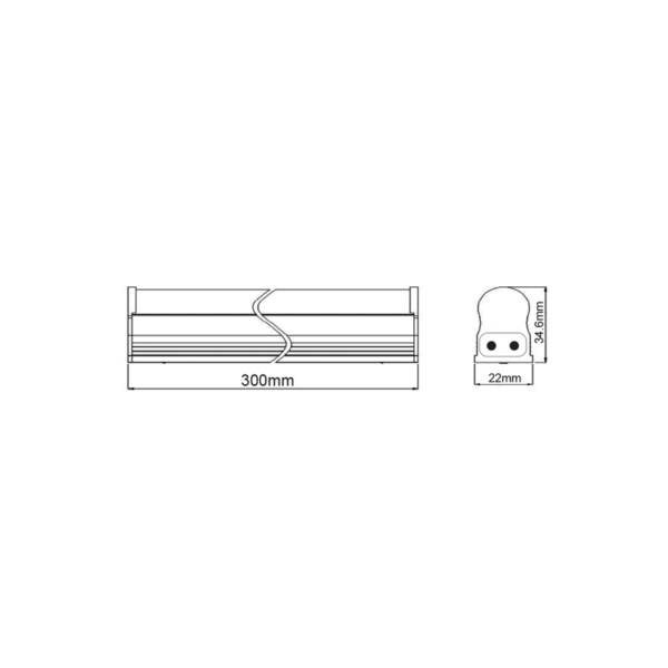 LED T5 LIGHT ON-OFF 5W 300mm 6000K 460Lm 230V 180° Ra80 - Image 2