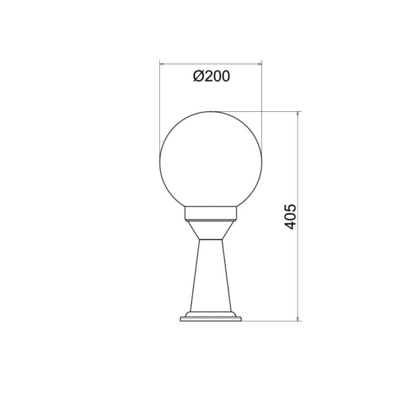 PLASTIC FLOOR GARDEN BLACK LUMINAIRE 41CM Φ200 E27 IP44 - Image 2