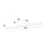 ^ΕΠΙΤΟΙΧΟ Φ/Σ LED 16W 3000K 1040LM ΜΑΥΡΟ ΜΕΤ/ΚΟ IP44 50Χ12Χ4CM PHOEBE - Image 2