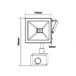 BLACK SENSOR LED SMD FLOOD LUMINAIRE IP66 10W 3000K 800Lm 230V RA80 - Image 2