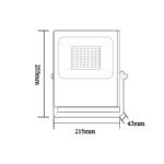 BLACK LED SMD FLOOD LUMINAIRE IP66 50W RGBW 230V - Image 2