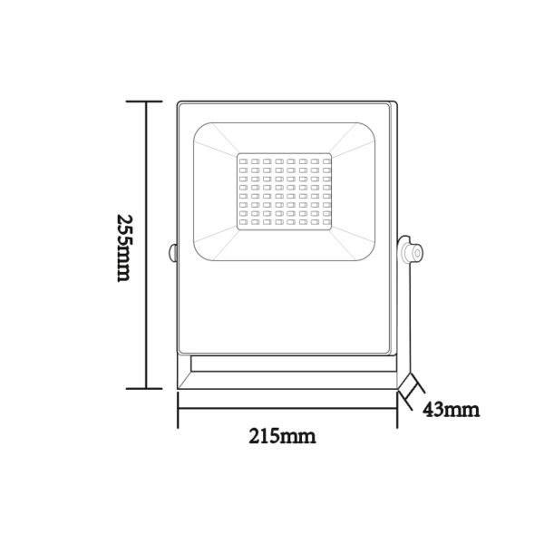 BLACK LED SMD FLOOD LUMINAIRE IP66 50W RGBW 230V - Image 2