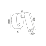 ΕΠΙΤΟΙΧΟ Φ/Σ LED 3W ΜΑΤ ΛΕΥΚΟ ΚΙΝΗΤΟ 50° 210Lm 4.000Κ 230V INYOKA2 - Image 2