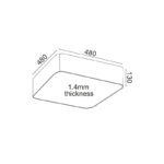 ^ΟΡΟΦΗΣ Φ/Σ LED 40W 3200LM 3000K ΛΕΥΚΟ ΜΕΤ/ΚΟ 48X48XH13CM EMERY - Image 2