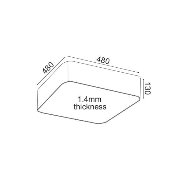 ^ΟΡΟΦΗΣ Φ/Σ LED 40W 3200LM 3000K ΛΕΥΚΟ ΜΕΤ/ΚΟ 48X48XH13CM EMERY - Image 2