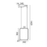^ΚΡΕΜΑΣΤΟ Φ/Σ LED 15W 3000K 1390LM ΛΕΥΚΟ ΜΕΤΑΛΛΙΚΟ 26X14XH142CM SYMETRIA - Image 2