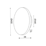 ΕΠΙΤΟΙΧΟ Φ/Σ LED 24W 3000Κ 1920LM ΑΝ.ΚΑΦΕ ΔΕΡΜΑ MDF ΚΥΚΛΟΣ Φ40ΧΗ3,6CM ECLIPSE - Image 3