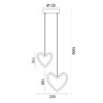 ΚΡΕΜΑΣΤΟ Φ/Σ LED 14W 3000K 900LM INNAMORATO ΡΟΖ ΜΕΤ/ΚΟ 24X14X100CM - Image 2
