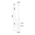 ^ΚΡΕΜΑΣΤΟ Φ/Σ LED 16W 3000K 1120LM VENUS ΧΡΩΜΙΟ ΜΕΤ/ΚΟ IP20 15X15XH230CM - Image 2