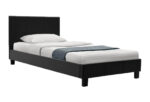 Κρεβάτι Nevil pakoworld 100x200 PU χρώμα μαύρο ματ