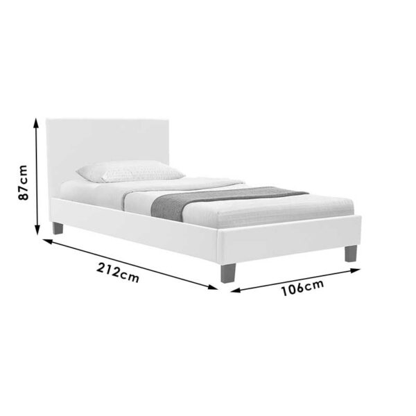 Κρεβάτι Nevil pakoworld 100x200 PU χρώμα μαύρο ματ - Image 8