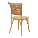 Καρέκλα Karley pakoworld φυσικό ξύλο οξιάς-έδρα φυσικό rattan 48x52x89εκ - Image 2