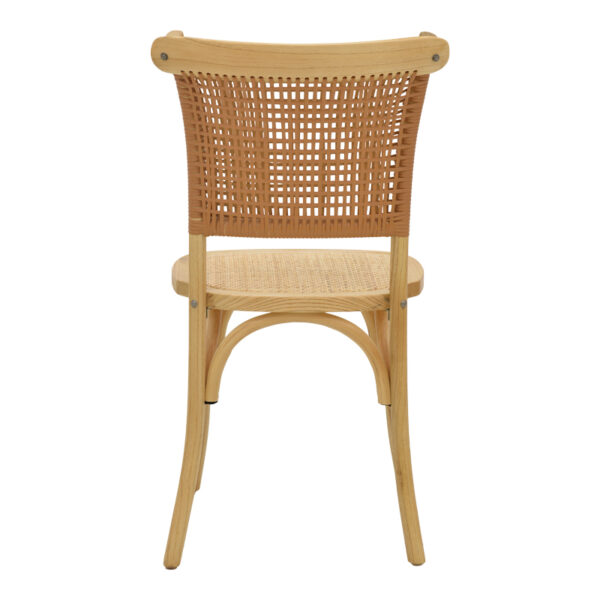 Καρέκλα Karley pakoworld φυσικό ξύλο οξιάς-έδρα φυσικό rattan 48x52x89εκ - Image 5